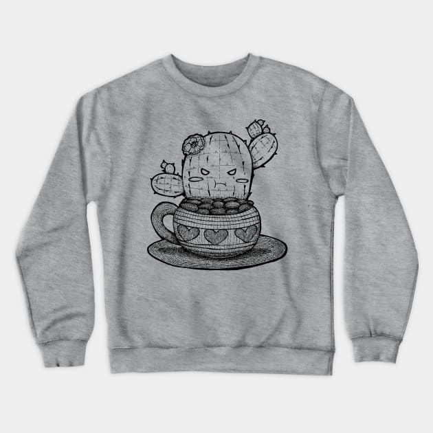 Cute Pouting Cactus Crewneck Sweatshirt by zarya_kiqo